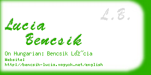 lucia bencsik business card